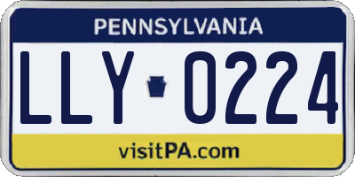 PA license plate LLY0224