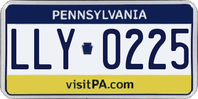PA license plate LLY0225