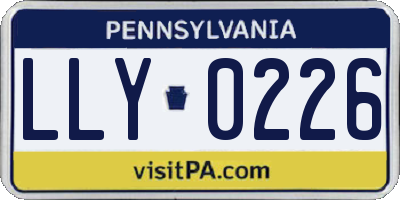 PA license plate LLY0226