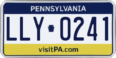 PA license plate LLY0241