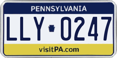 PA license plate LLY0247