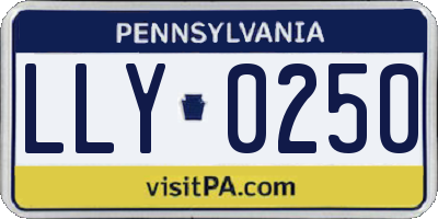 PA license plate LLY0250