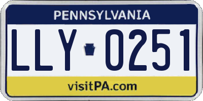 PA license plate LLY0251