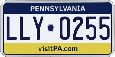 PA license plate LLY0255
