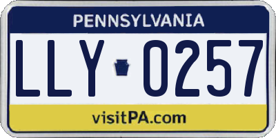 PA license plate LLY0257