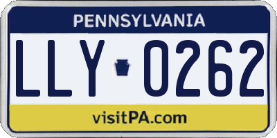 PA license plate LLY0262