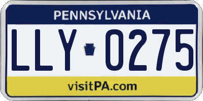 PA license plate LLY0275
