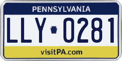 PA license plate LLY0281