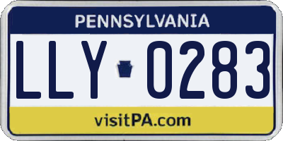 PA license plate LLY0283