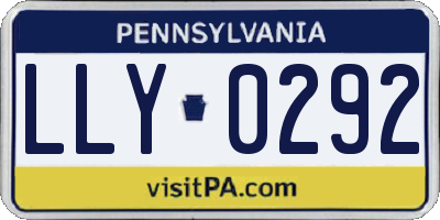 PA license plate LLY0292
