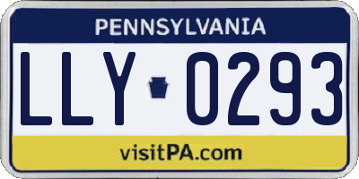 PA license plate LLY0293