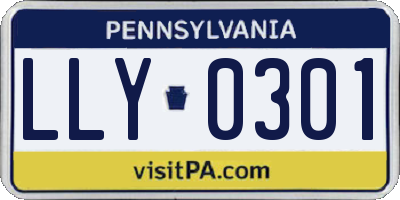 PA license plate LLY0301