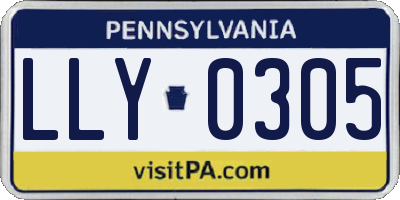 PA license plate LLY0305