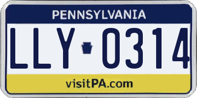 PA license plate LLY0314