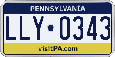 PA license plate LLY0343