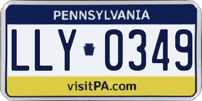 PA license plate LLY0349