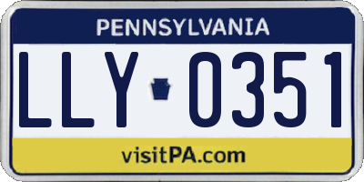 PA license plate LLY0351