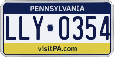 PA license plate LLY0354