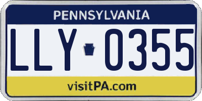 PA license plate LLY0355