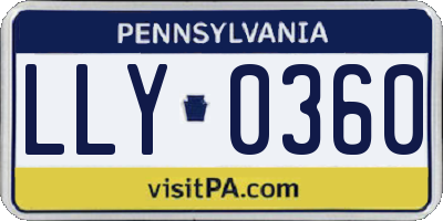 PA license plate LLY0360