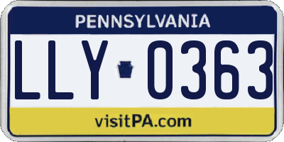 PA license plate LLY0363
