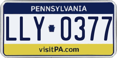 PA license plate LLY0377