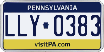 PA license plate LLY0383