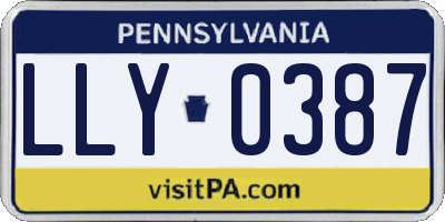 PA license plate LLY0387