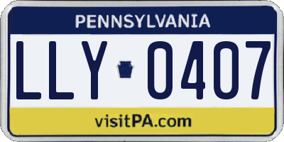 PA license plate LLY0407