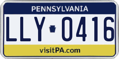 PA license plate LLY0416