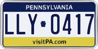 PA license plate LLY0417