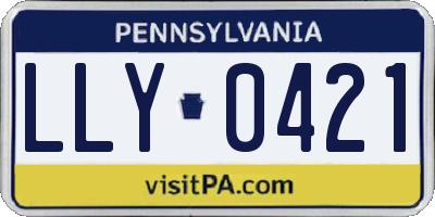 PA license plate LLY0421