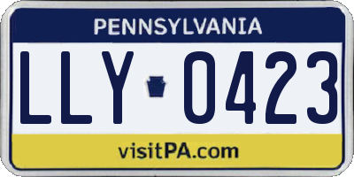 PA license plate LLY0423