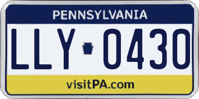 PA license plate LLY0430
