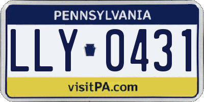PA license plate LLY0431