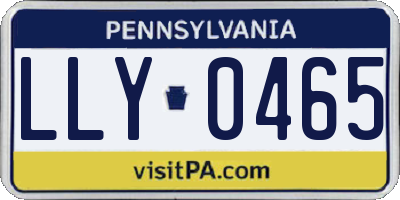PA license plate LLY0465