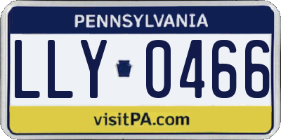 PA license plate LLY0466