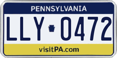 PA license plate LLY0472