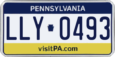 PA license plate LLY0493