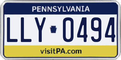 PA license plate LLY0494