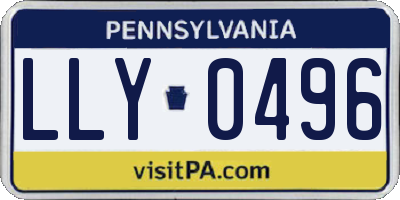 PA license plate LLY0496