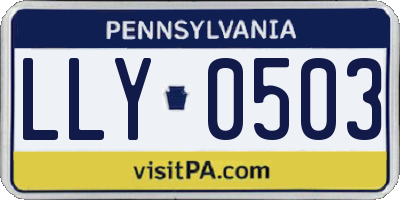 PA license plate LLY0503