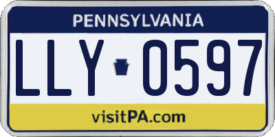 PA license plate LLY0597
