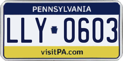 PA license plate LLY0603
