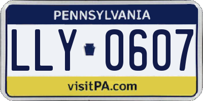 PA license plate LLY0607