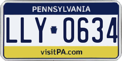 PA license plate LLY0634