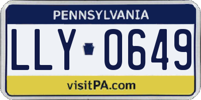 PA license plate LLY0649
