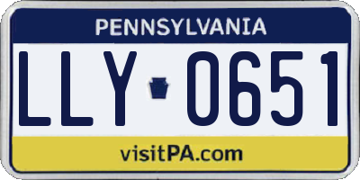 PA license plate LLY0651