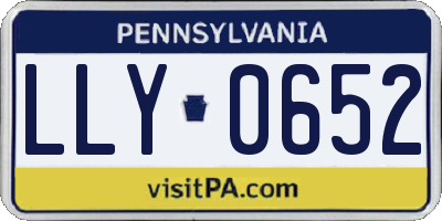 PA license plate LLY0652
