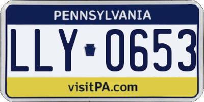 PA license plate LLY0653